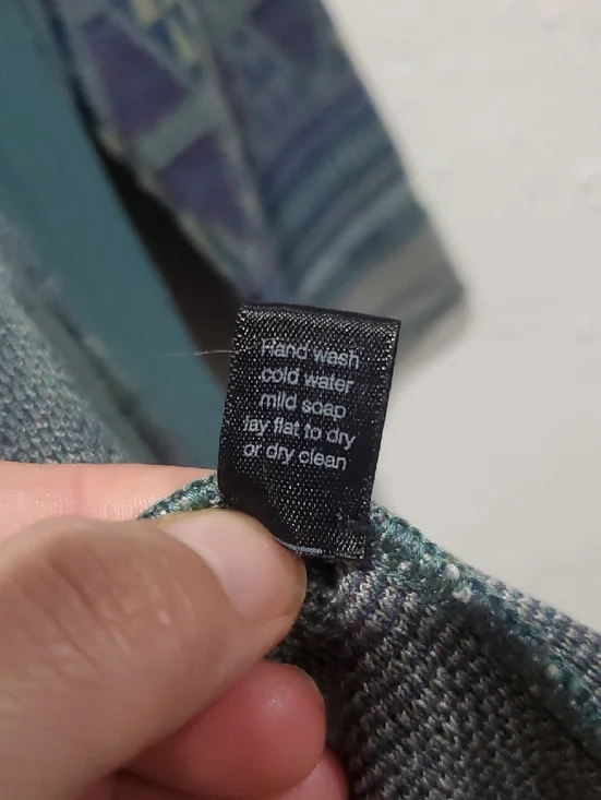 Peruvian Connection Boho Teal Kimono Cardigan with Aztec Pattern Size L - Picture 6 of 15